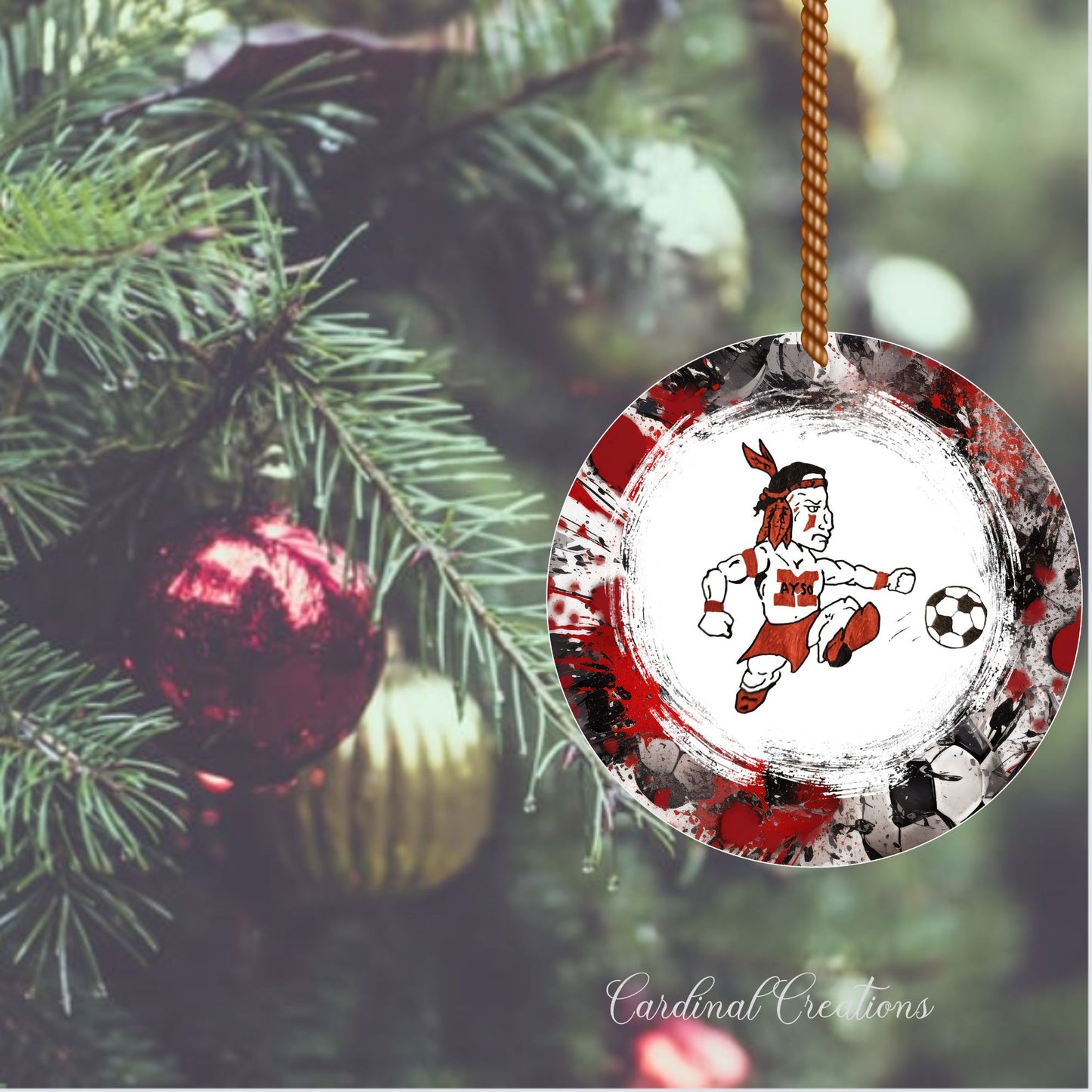Ornament Montgomery AYSO Raider with R&B soccer BG