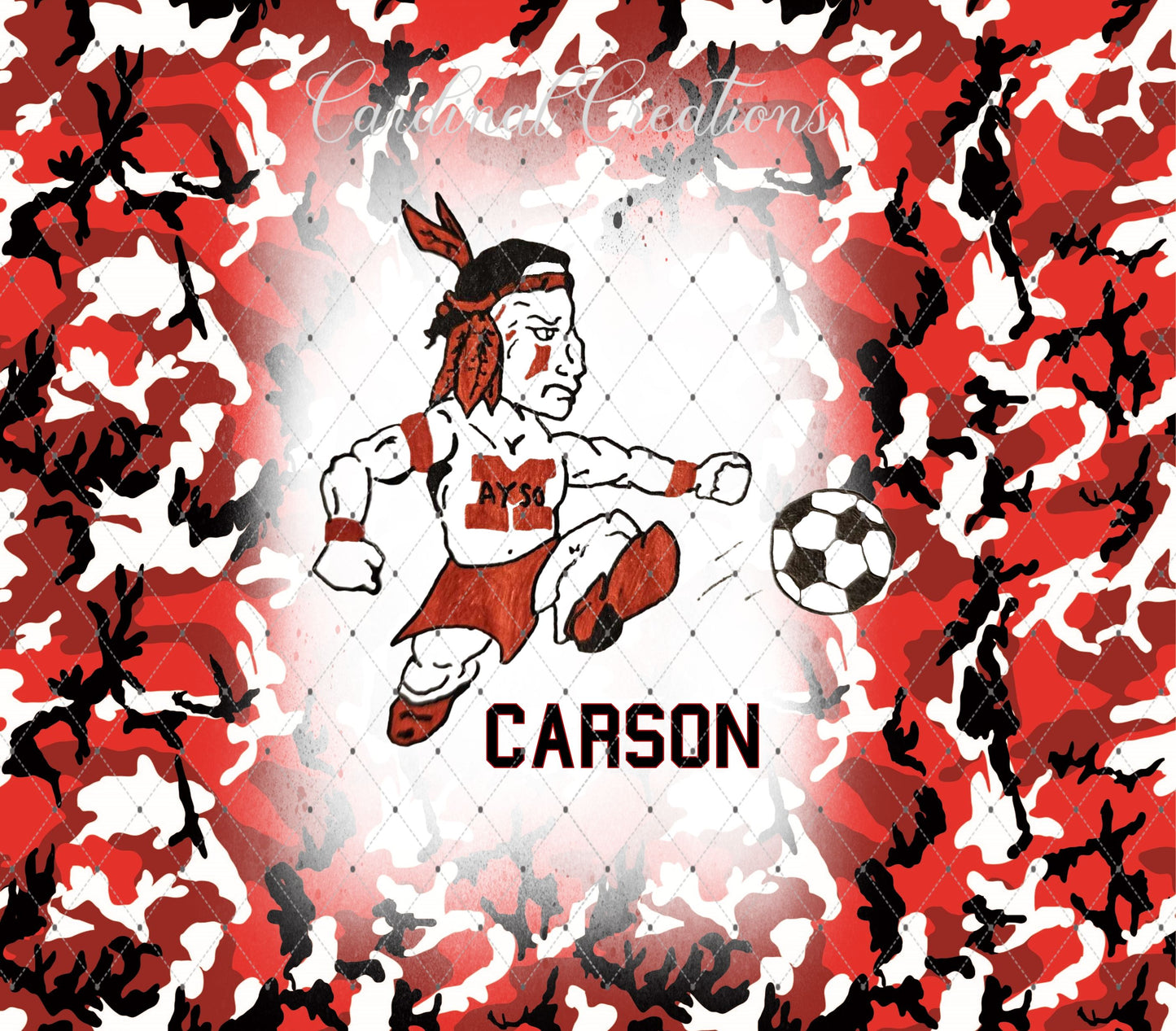 Montgomery AYSO Red and Black Camo 20oz Tumbler