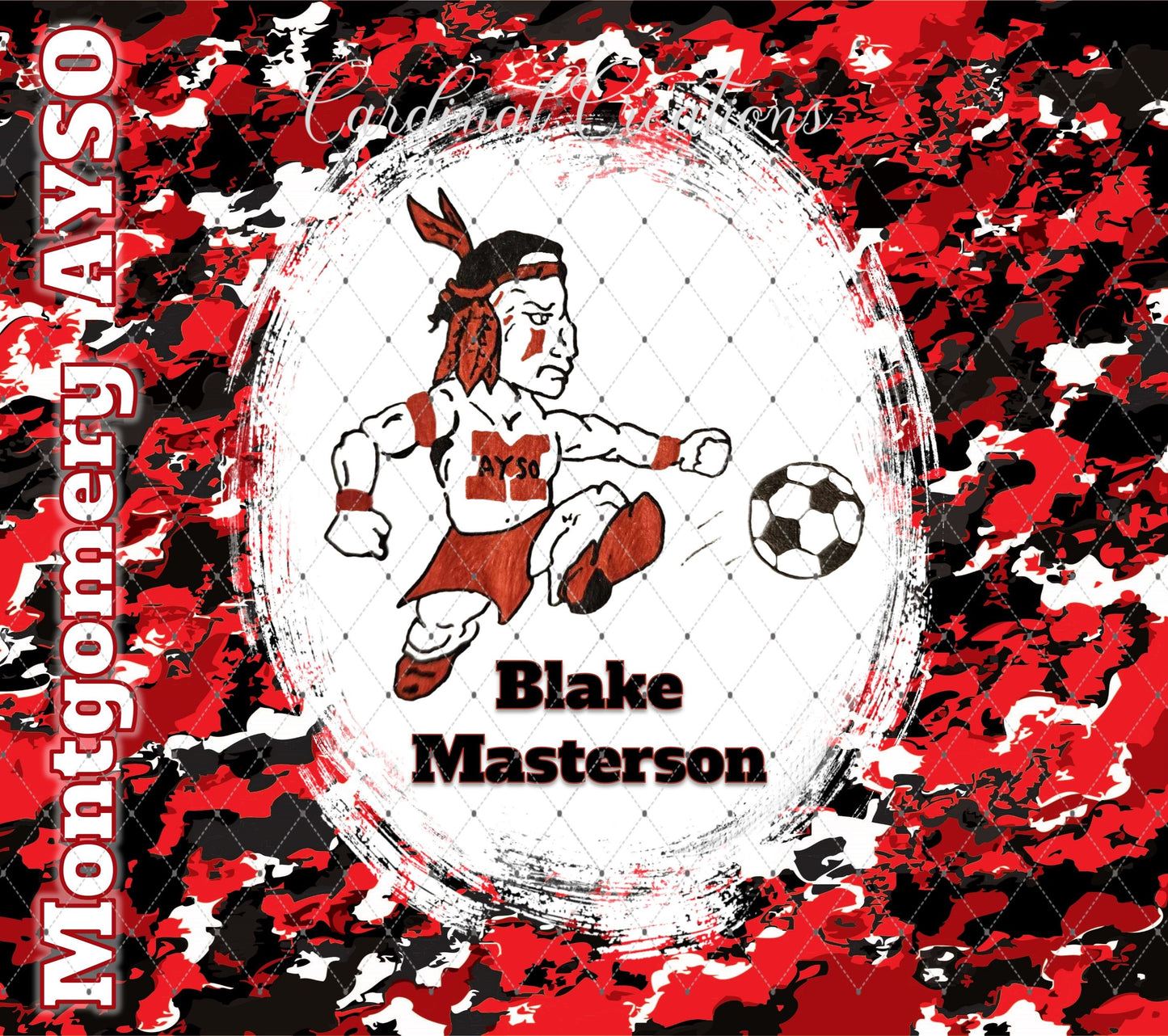 Montgomery AYSO Black & Red Camo 20oz Tumbler
