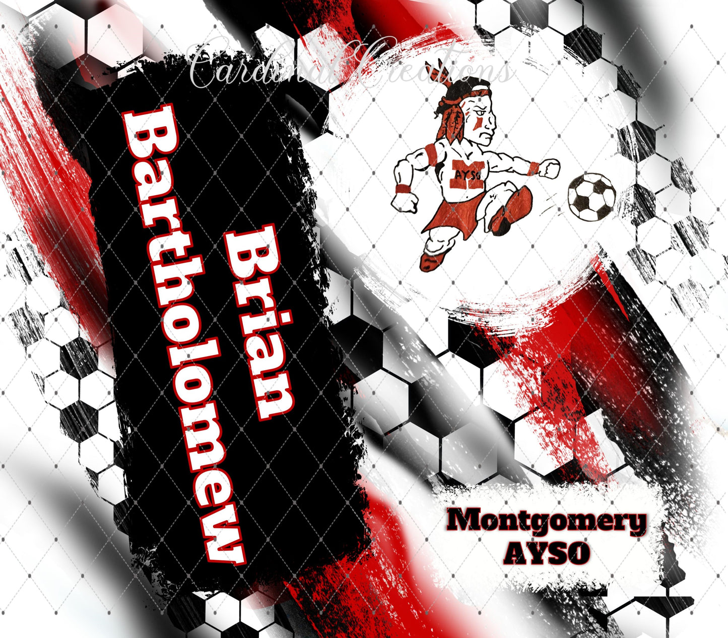Montgomery AYSO Soccer Milky Way with Name Plate 20oz Tumbler