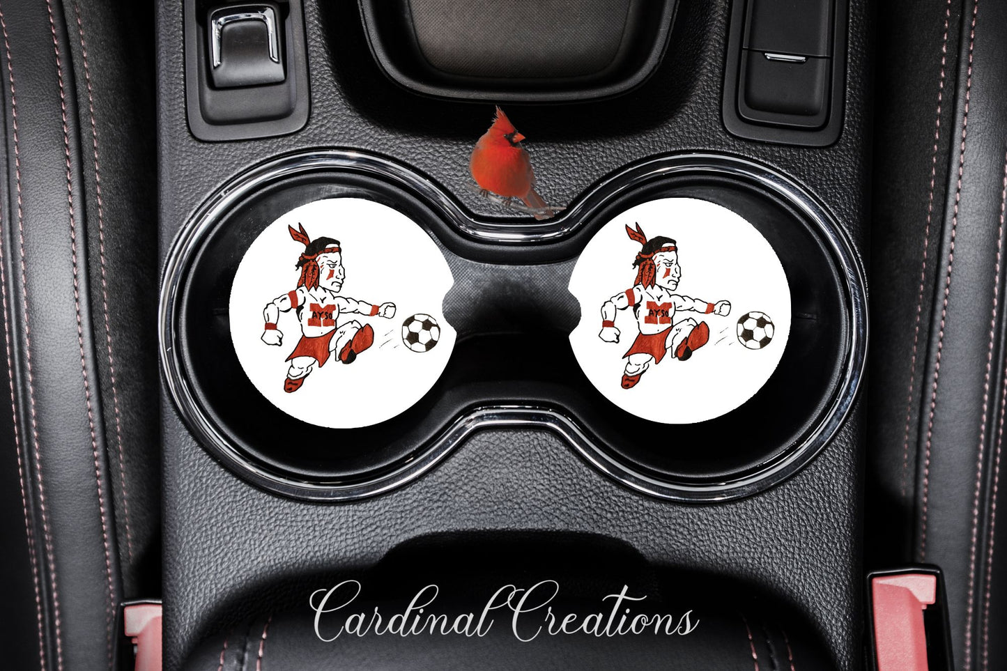 Car Coaster Montgomery AYSO Raider White BG