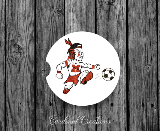 Car Coaster Montgomery AYSO Raider White BG
