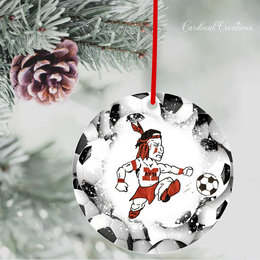Ornament Montgomery AYSO Raider soccer ball BG
