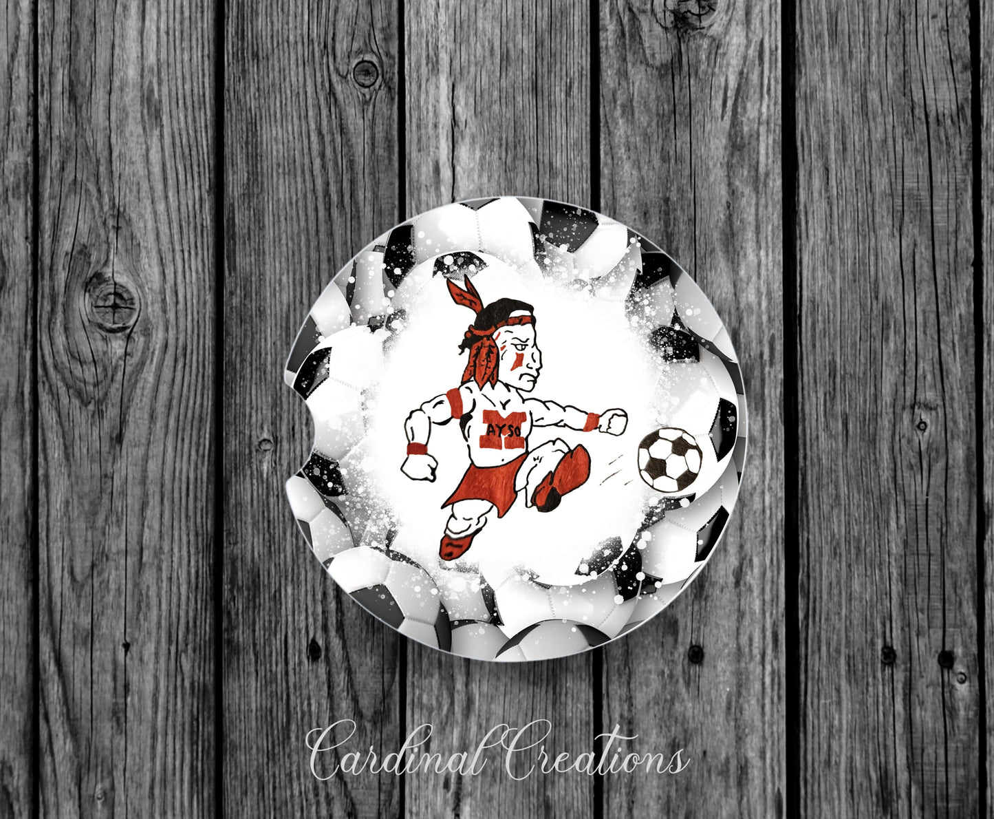 Car Coaster Montgomery AYSO Raider soccer ball BG