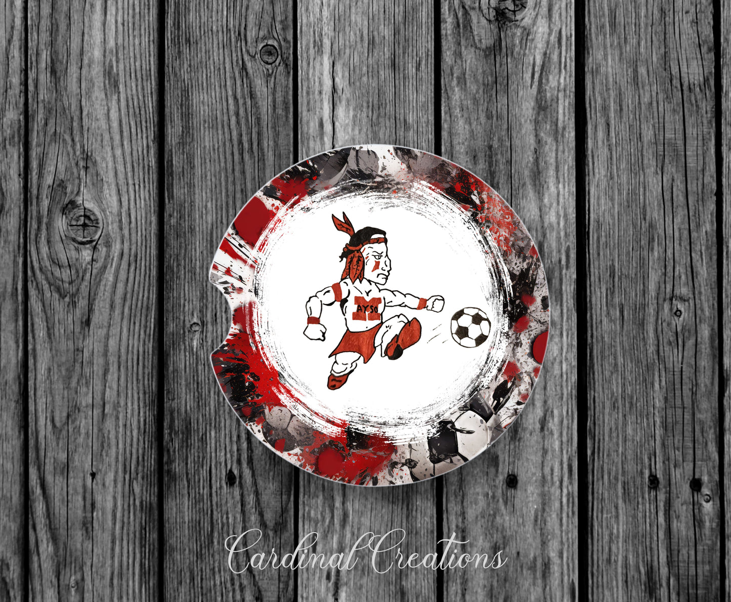 Car Coaster Montgomery AYSO Raider with R&B soccer BG