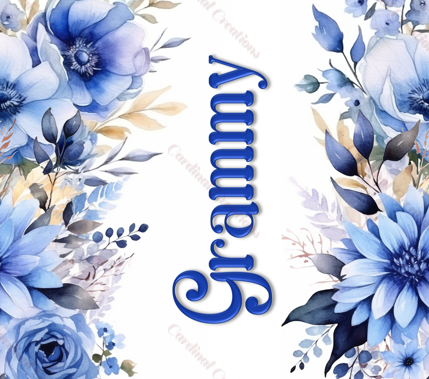 Blue Floral with Personalization