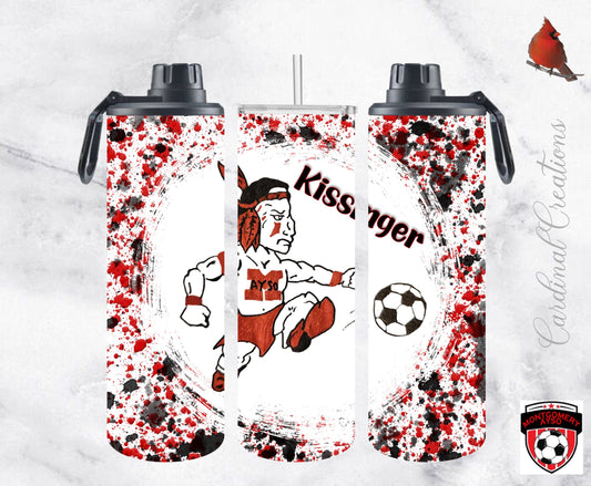 Montgomery AYSO Red & Black Paint Splatter 20oz Tumbler