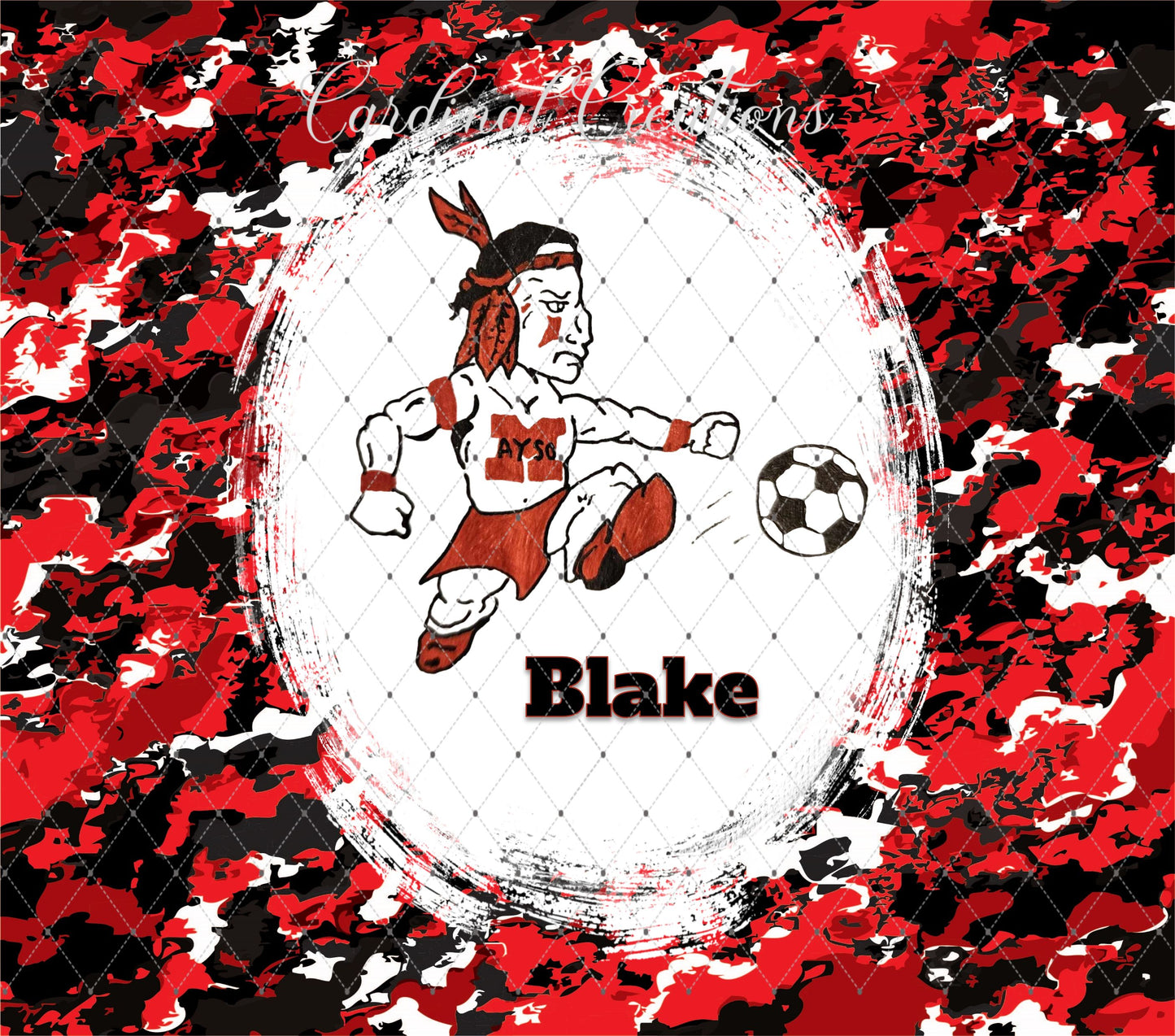 Montgomery AYSO Black & Red Camo 20oz Tumbler