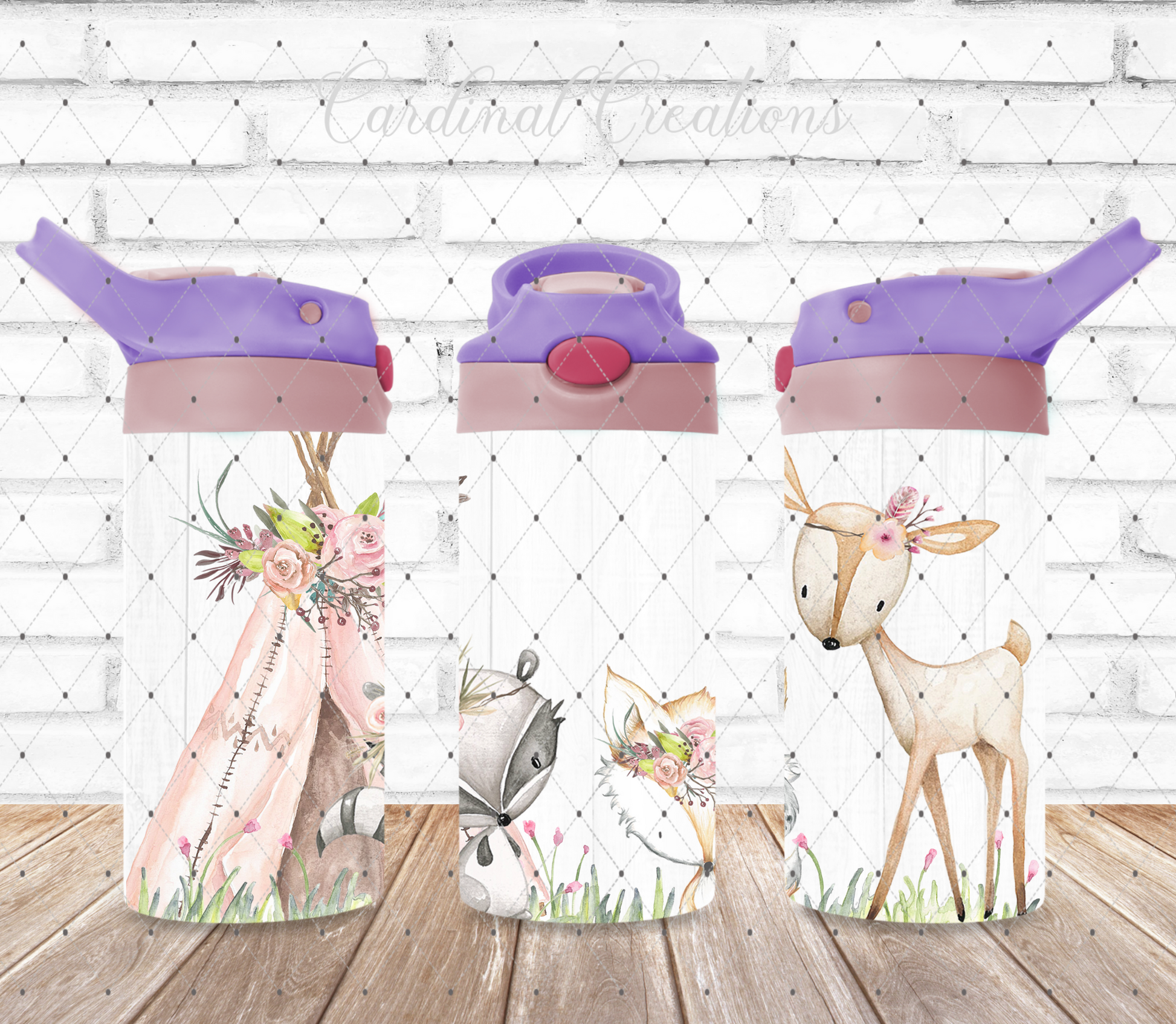 12oz Woodland Campers (pink)
