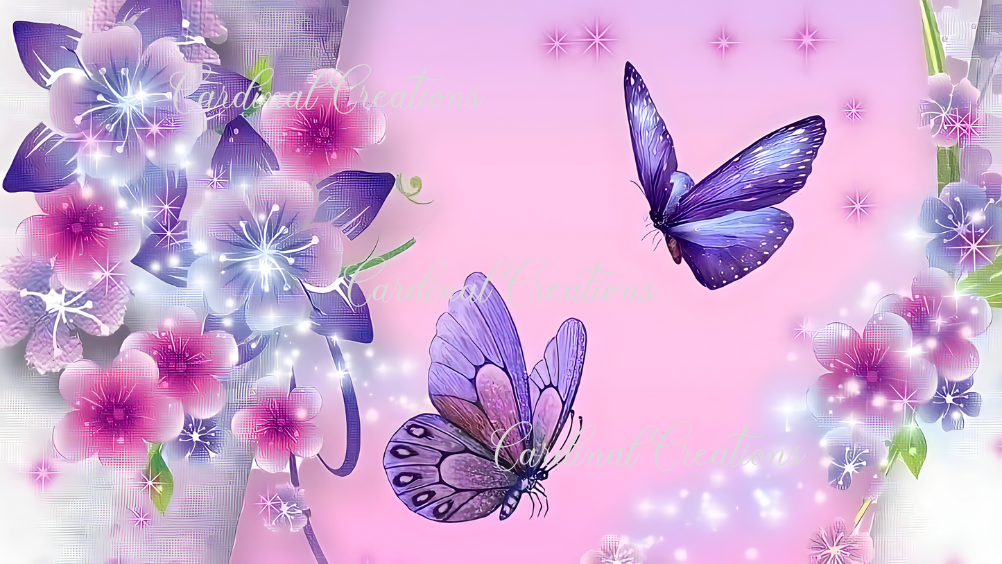 Can Cooler Purple Butterflies