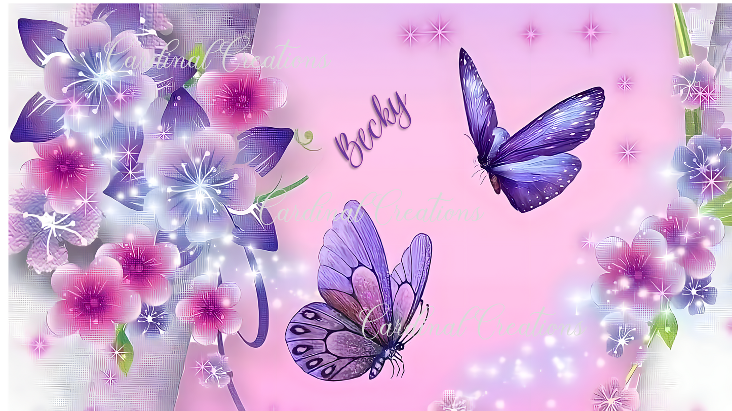 Can Cooler Purple Butterflies