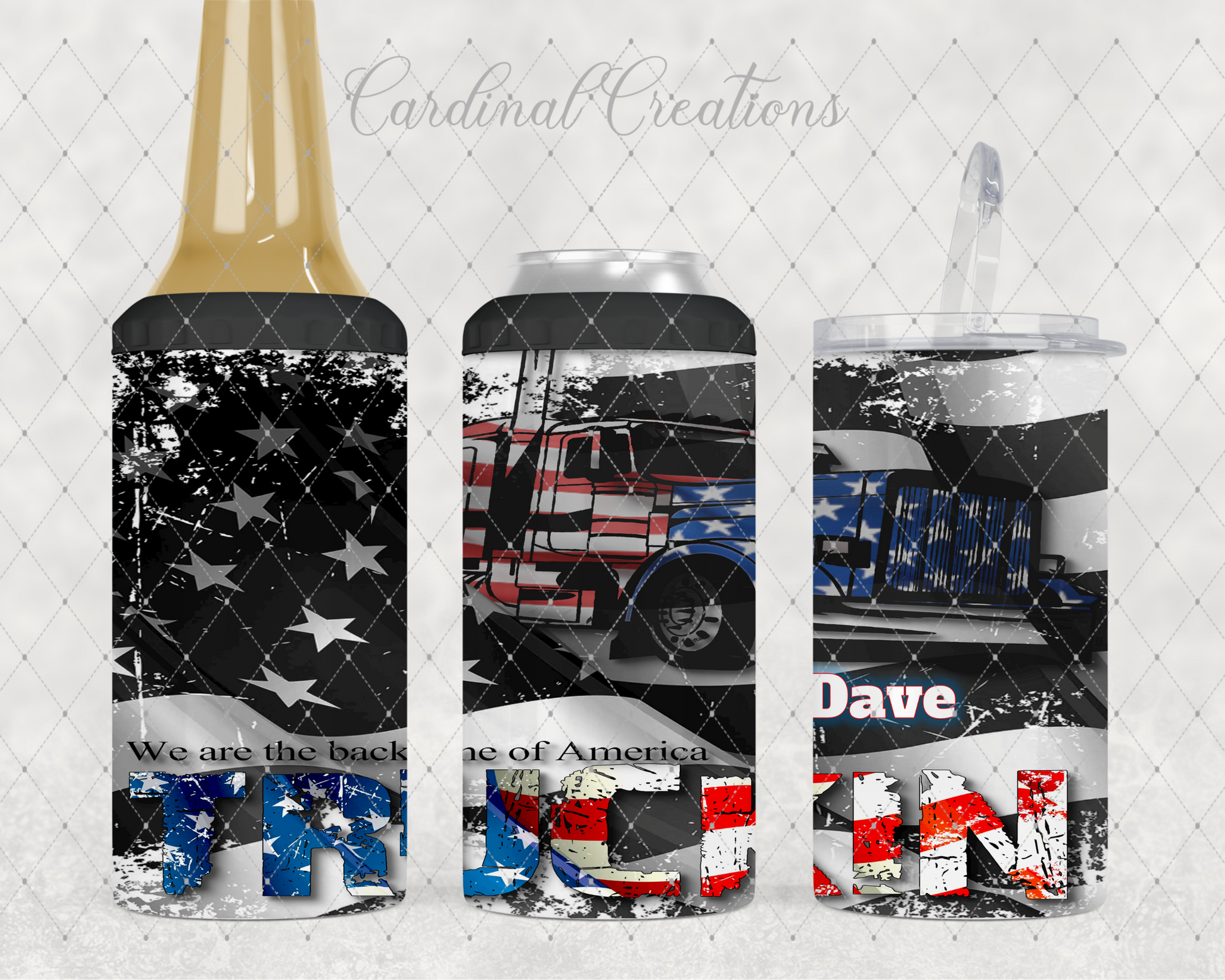 Can Cooler Backbone of America Truckin'