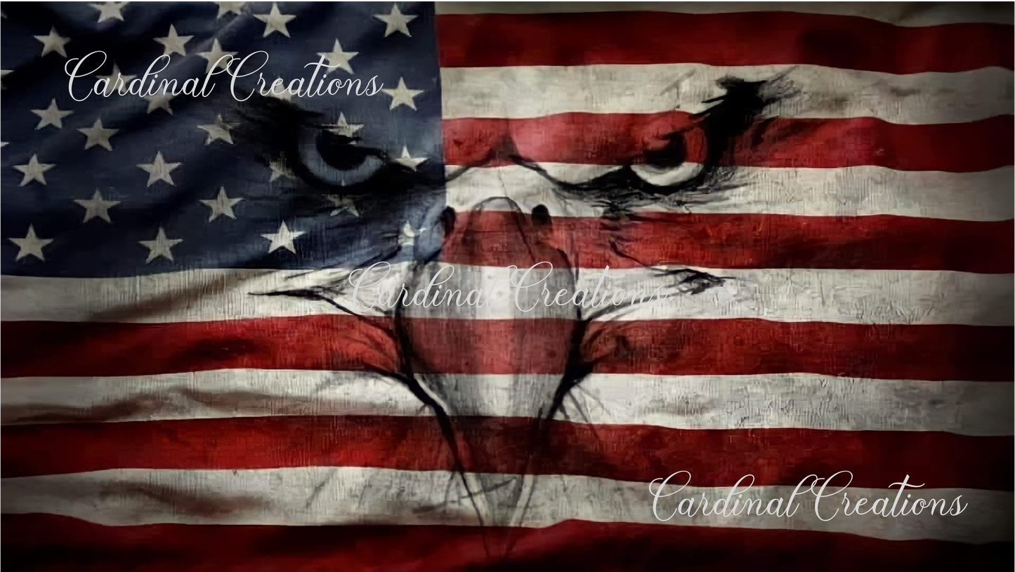 Can Cooler American Flag with Eagle Face