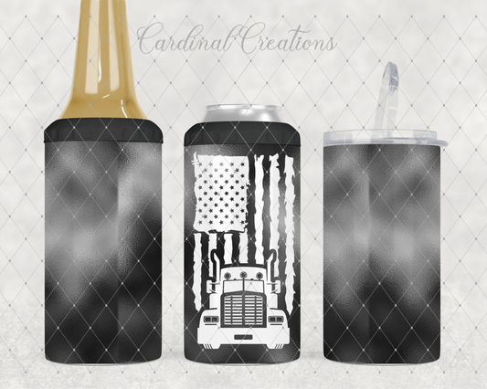 Can Cooler Semi Truck w/Flag