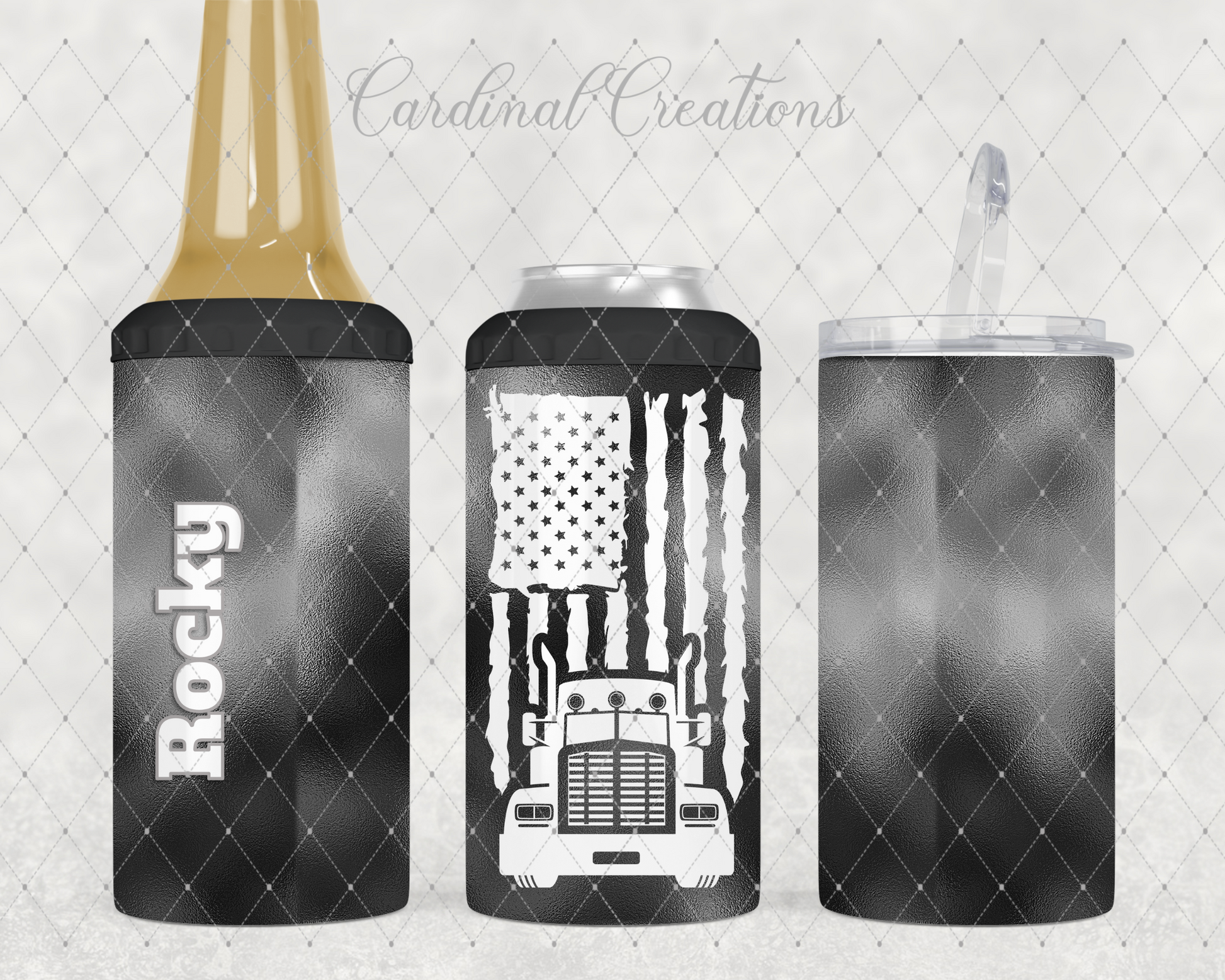 Can Cooler Semi Truck w/Flag